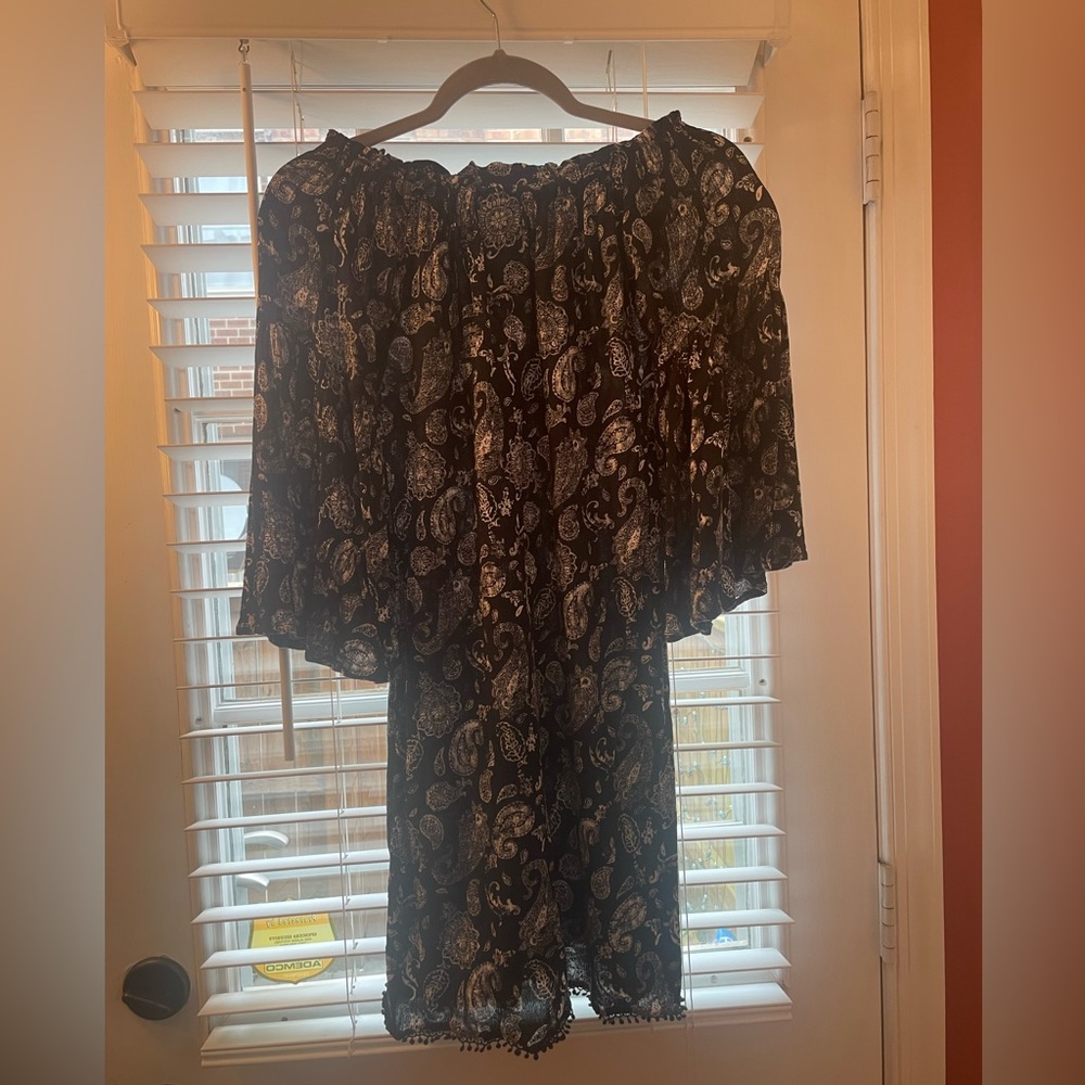 Off the Shoulder Paisley Dress